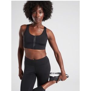 ATHLETA zip along bra in black